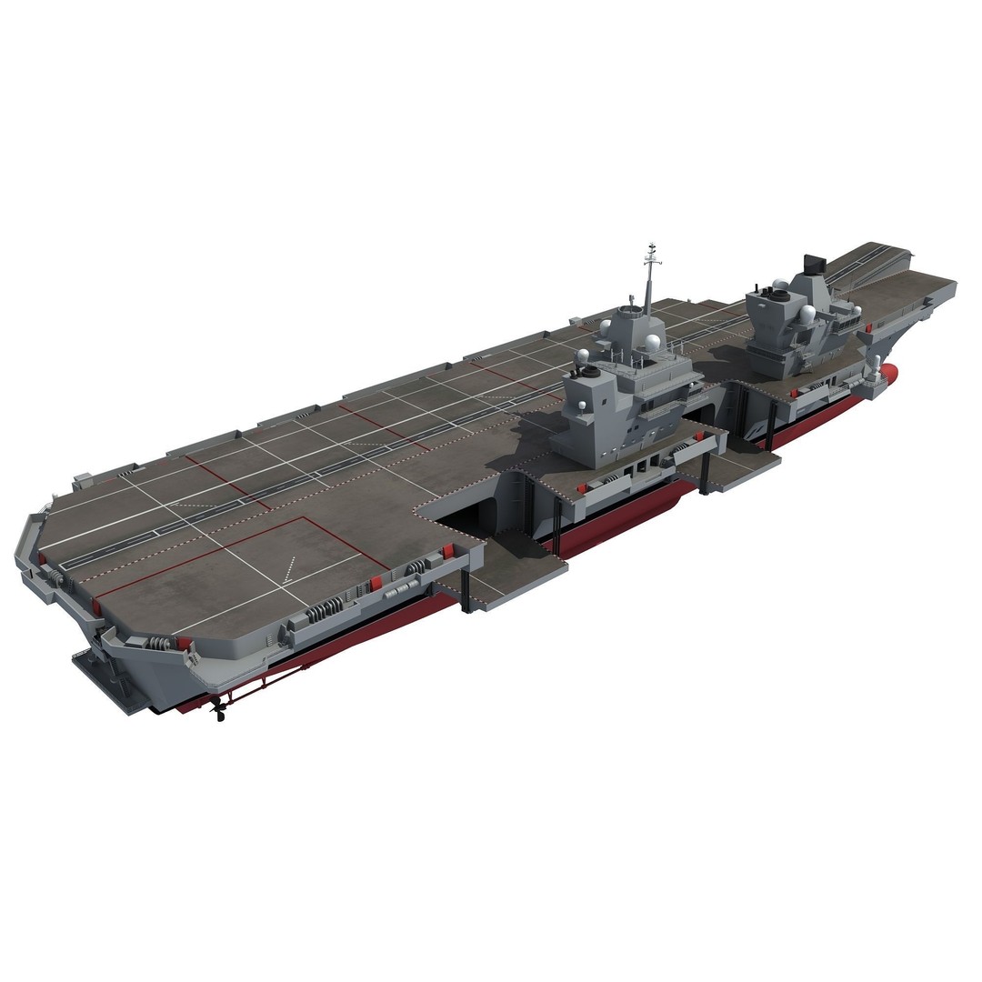 HMS Queen Elizabeth 3D Model – High Detail Military Vessel, FBX - View 7