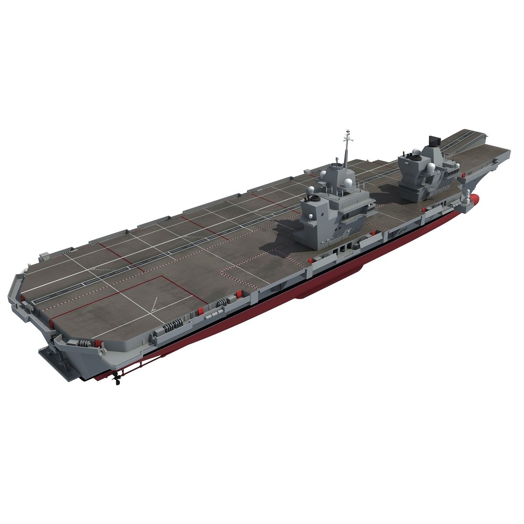 HMS Queen Elizabeth 3D Model – High Detail Military Vessel, FBX - View 9