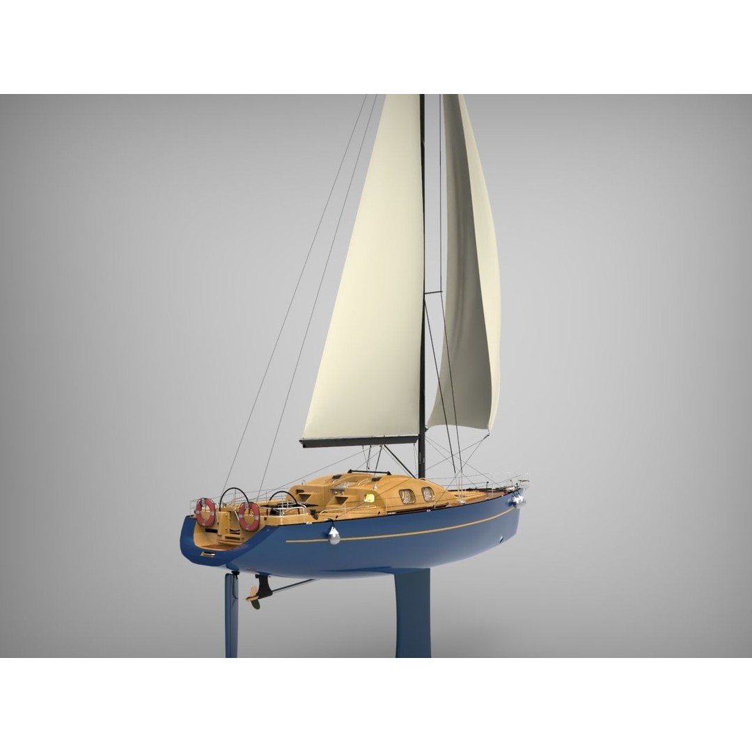 Corvette Ship 3D Model – Detailed Historic Vessel, Game-Ready FBX - View 3