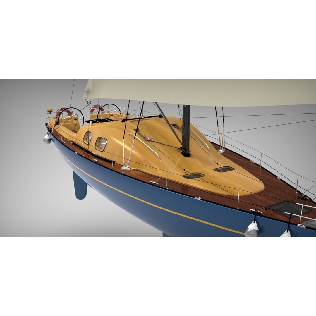 Corvette Ship 3D Model – Detailed Historic Vessel, Game-Ready FBX - View 4