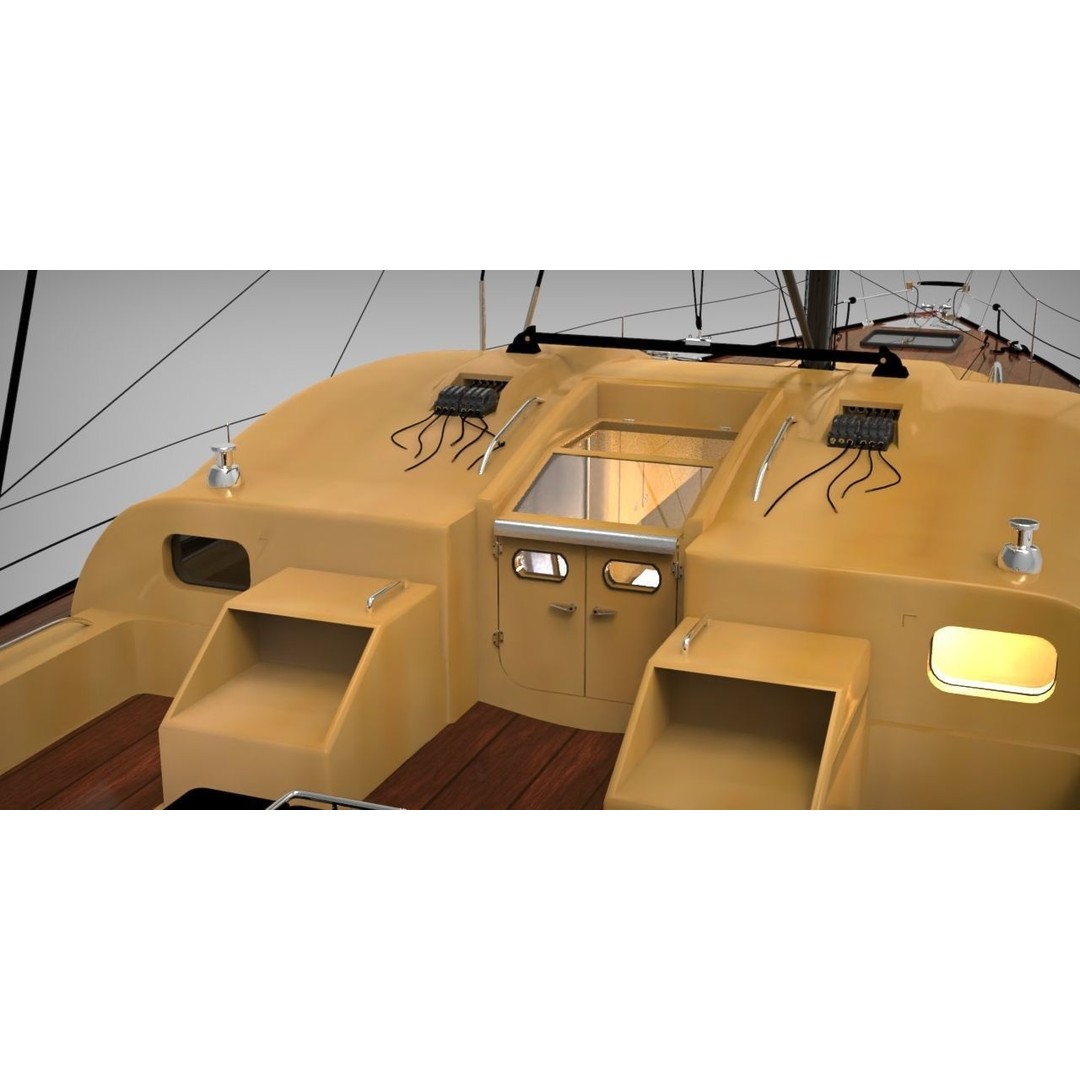 Corvette Ship 3D Model – Detailed Historic Vessel, Game-Ready FBX - View 7