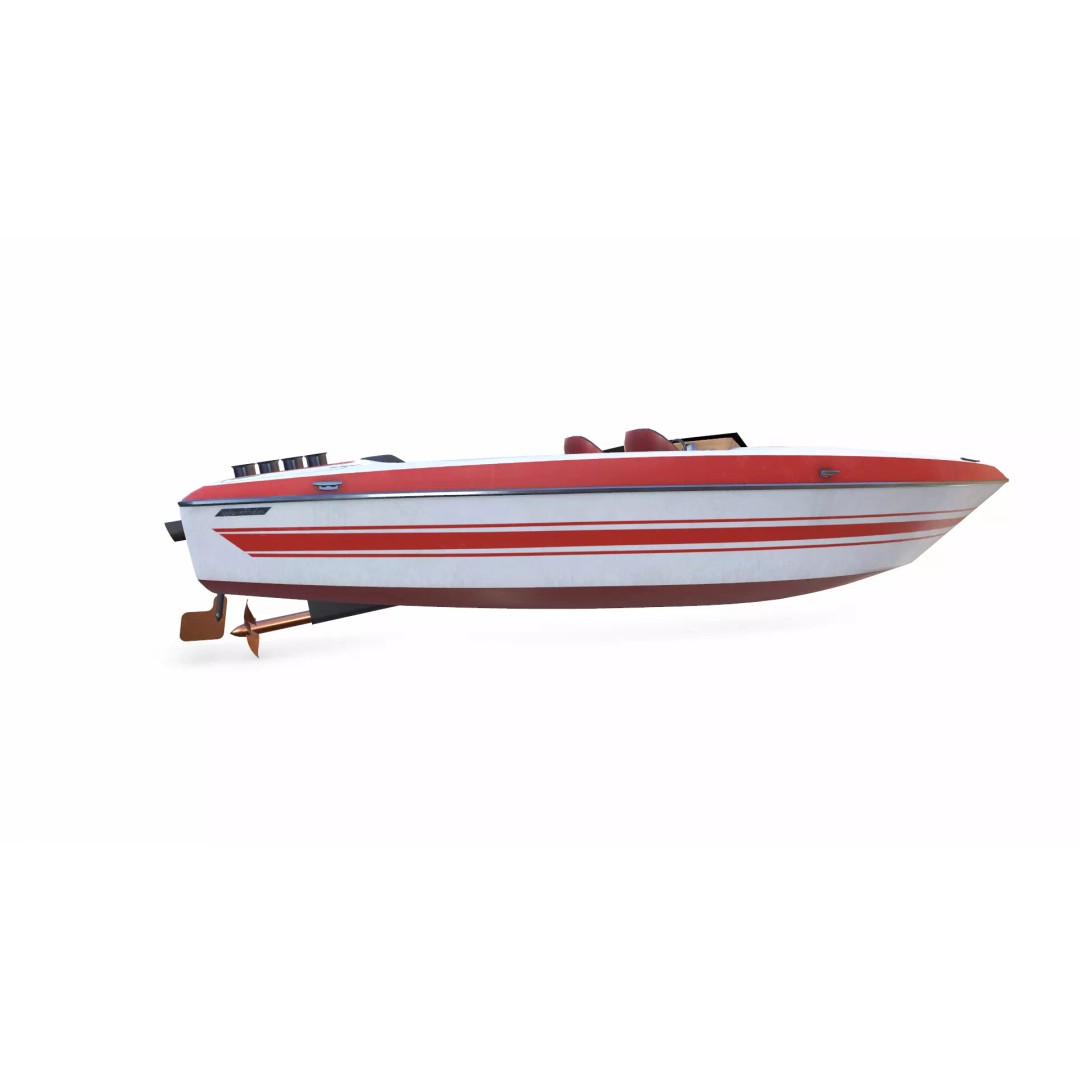 Speedboat 3D Model – Low Poly PBR Game Asset, FBX, OBJ, Blender - View 10