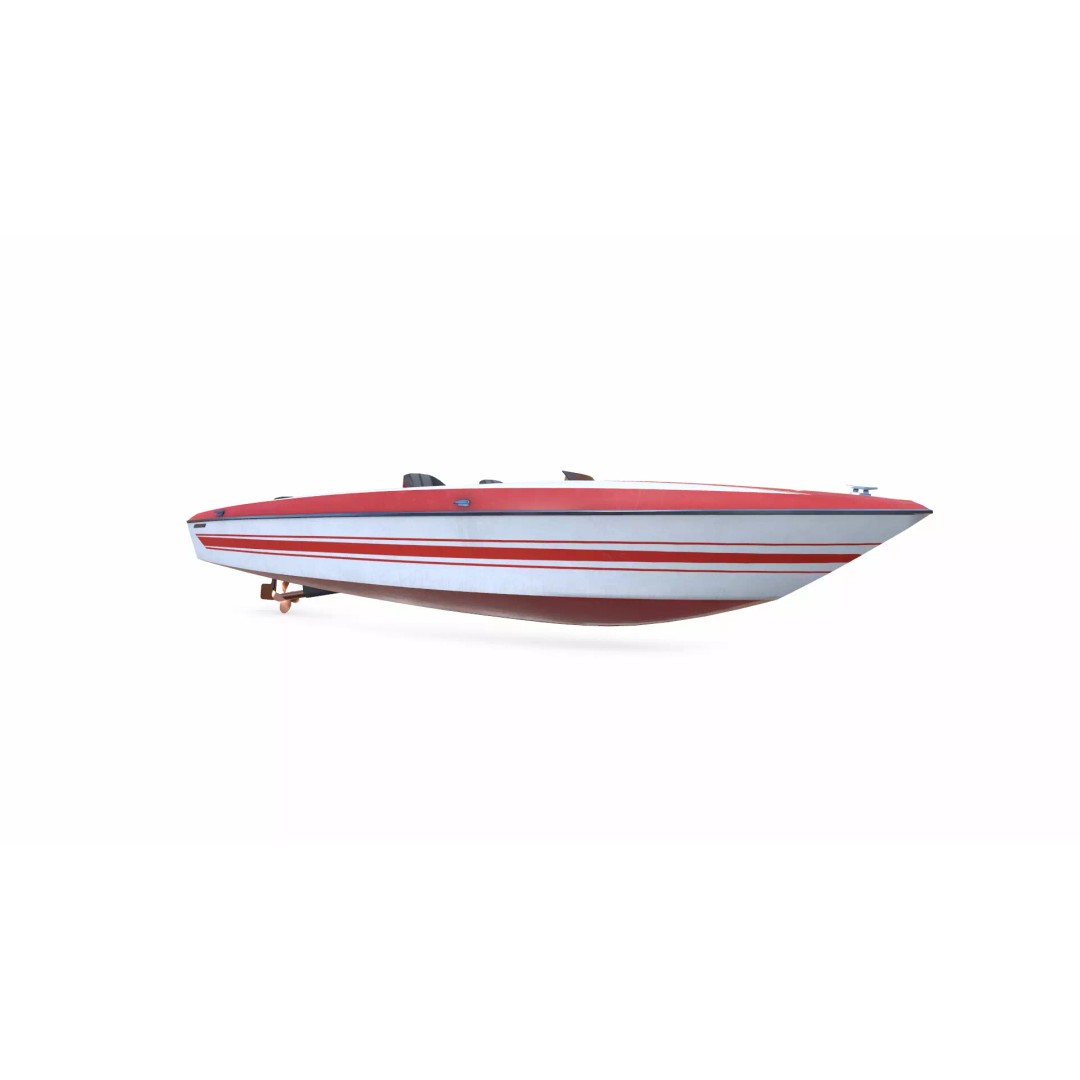 Speedboat 3D Model – Low Poly PBR Game Asset, FBX, OBJ, Blender - View 12
