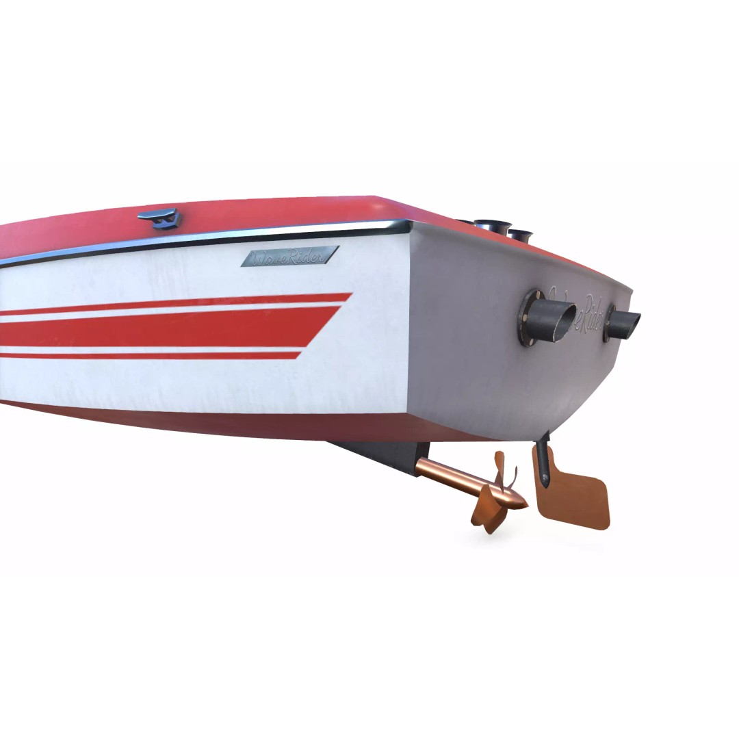 Speedboat 3D Model – Low Poly PBR Game Asset, FBX, OBJ, Blender - View 19