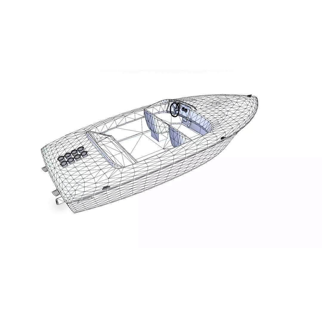Speedboat 3D Model – Low Poly PBR Game Asset, FBX, OBJ, Blender - View 23