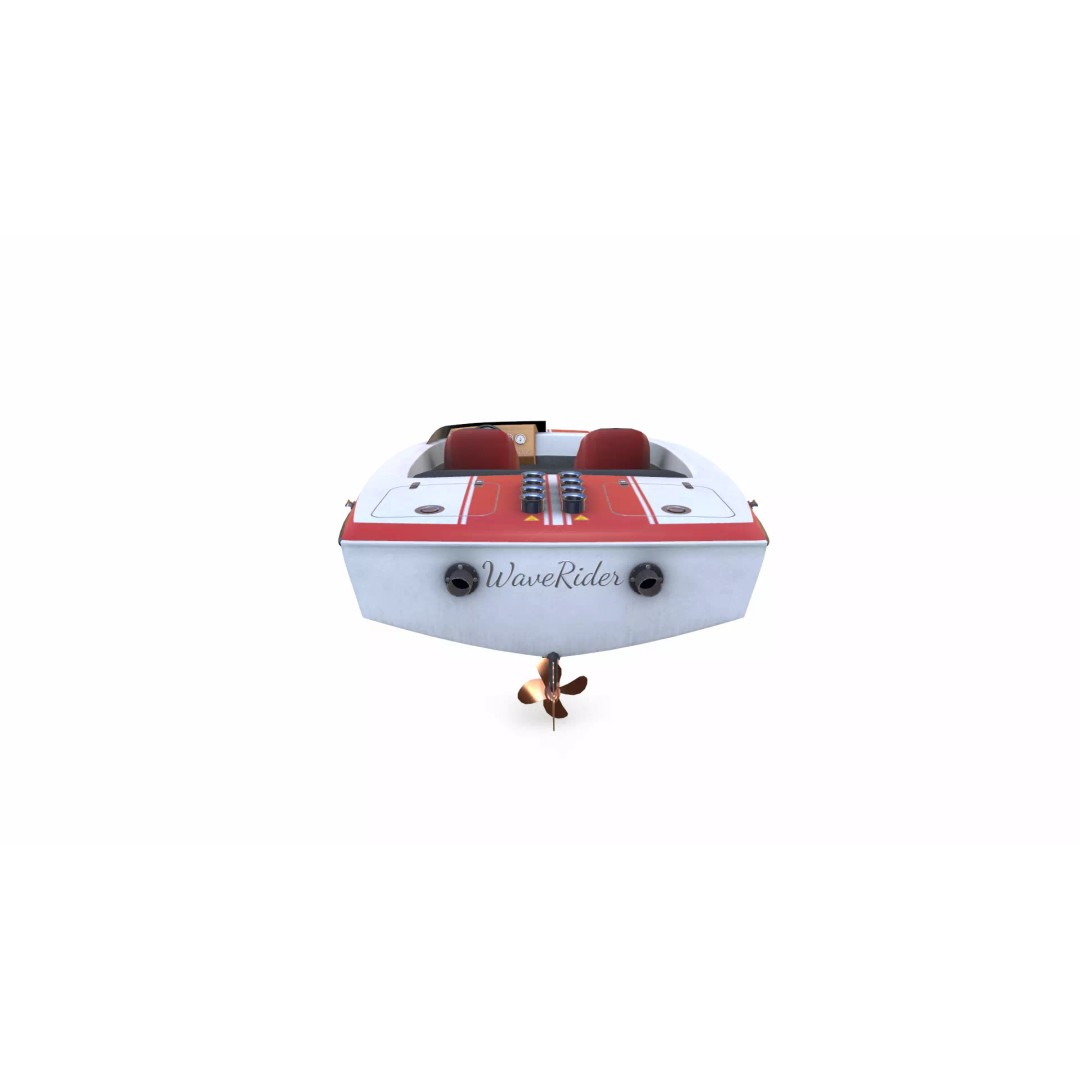 Speedboat 3D Model – Low Poly PBR Game Asset, FBX, OBJ, Blender - View 7