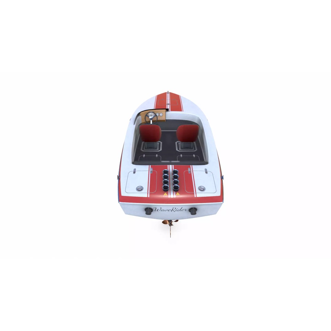 Speedboat 3D Model – Low Poly PBR Game Asset, FBX, OBJ, Blender - View 8
