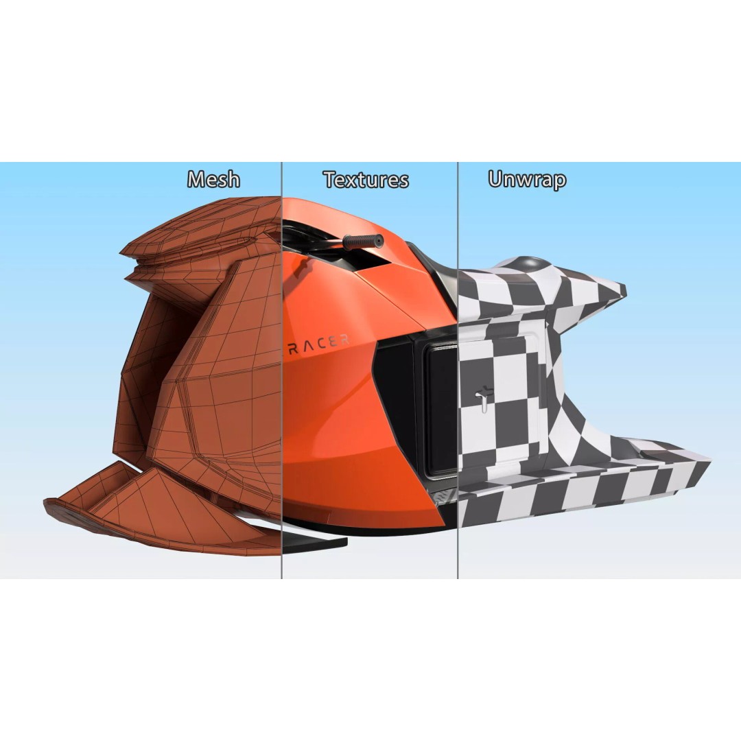 Searacer Jet Ski 3D Model – High Poly PBR Watercraft, FBX - View 14