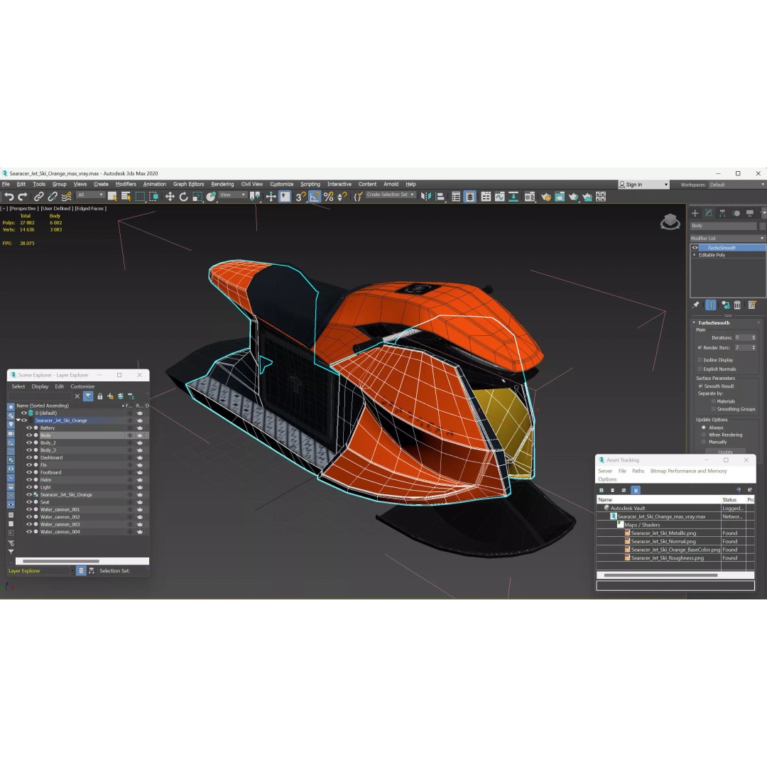 Searacer Jet Ski 3D Model – High Poly PBR Watercraft, FBX - View 19