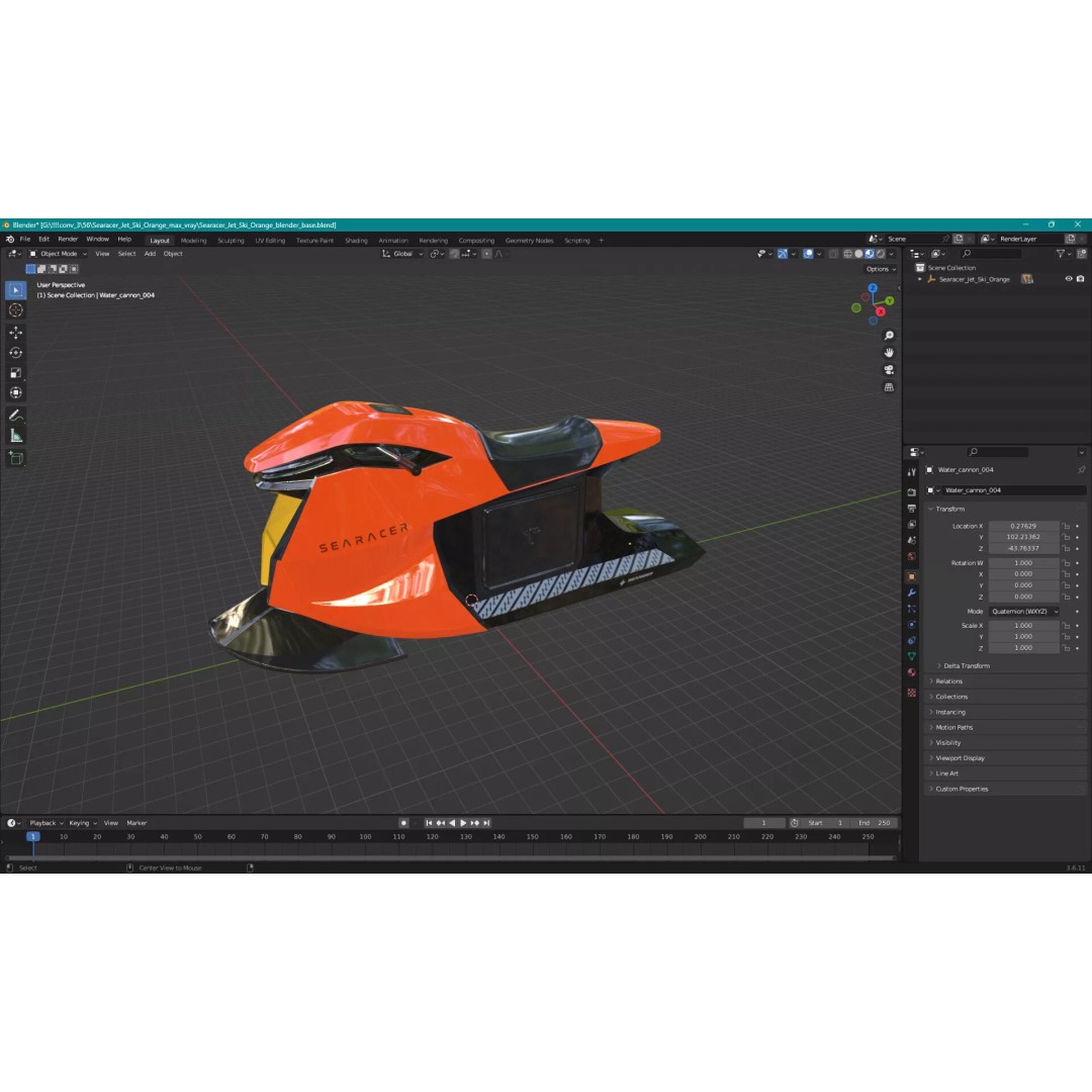 Searacer Jet Ski 3D Model – High Poly PBR Watercraft, FBX - View 22