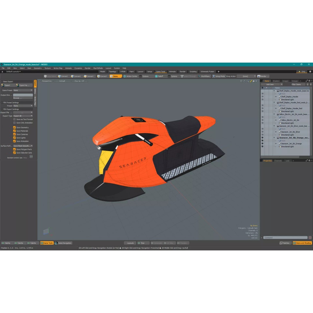 Searacer Jet Ski 3D Model – High Poly PBR Watercraft, FBX - View 23
