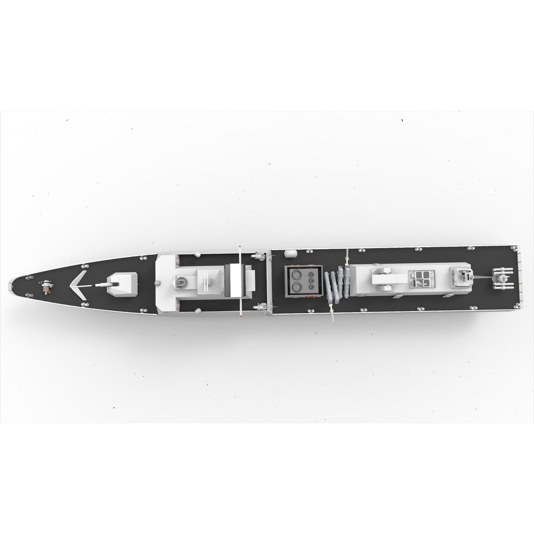 Kilic Class Corvette 3D Model – Fast Attack Craft, Game Ready, FBX - View 10