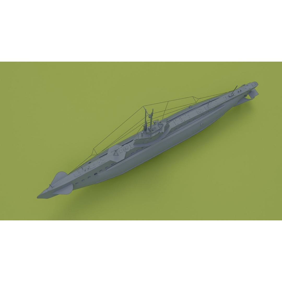 SM UB 16 U-boat 3D Model – Low Poly Historical Submarine, FBX, OBJ - View 13