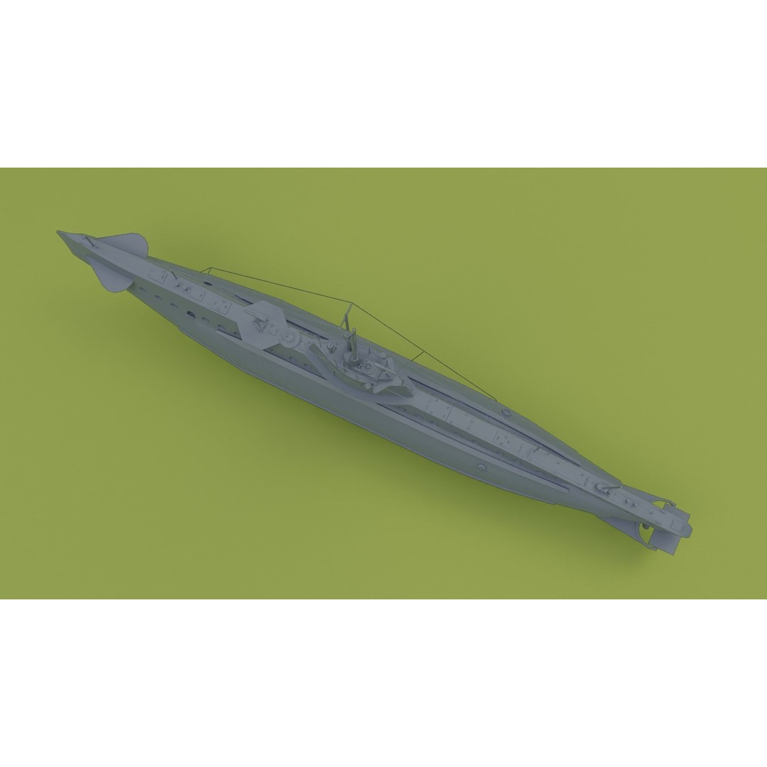 SM UB 16 U-boat 3D Model – Low Poly Historical Submarine, FBX, OBJ - View 14