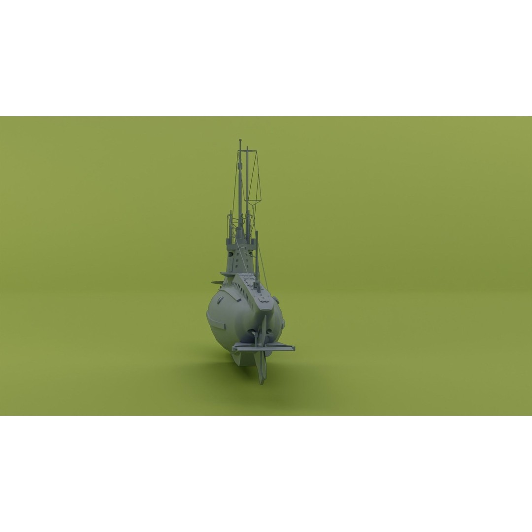 SM UB 16 U-boat 3D Model – Low Poly Historical Submarine, FBX, OBJ - View 17