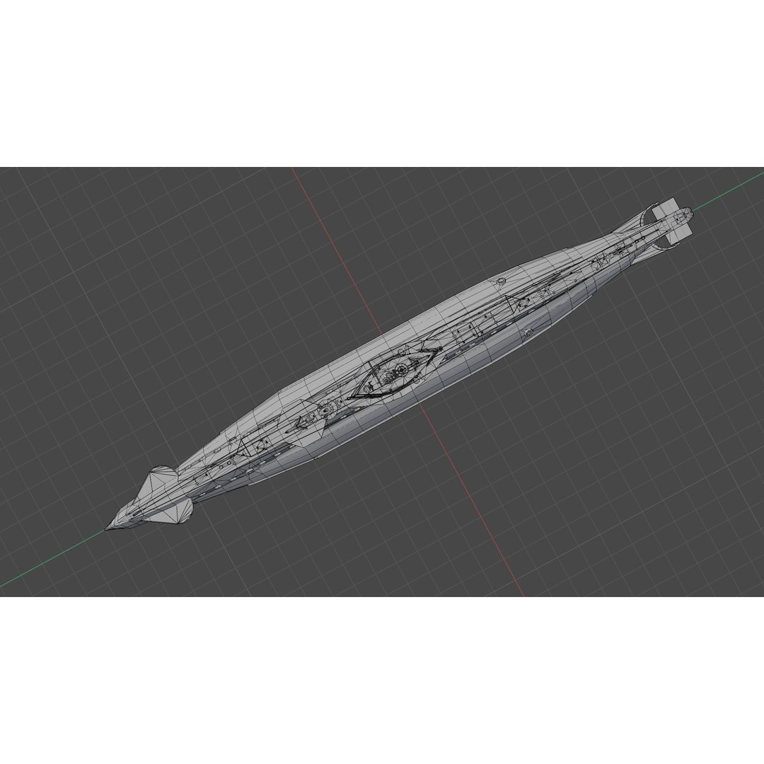 SM UB 16 U-boat 3D Model – Low Poly Historical Submarine, FBX, OBJ - View 22