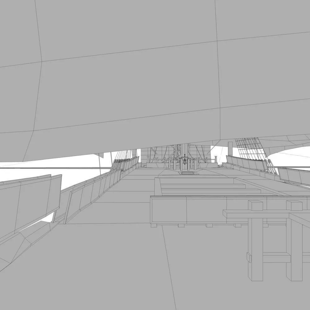 HMS Vanguard 3D Model – Low Poly Historic Warship, Rigged, FBX - View 15