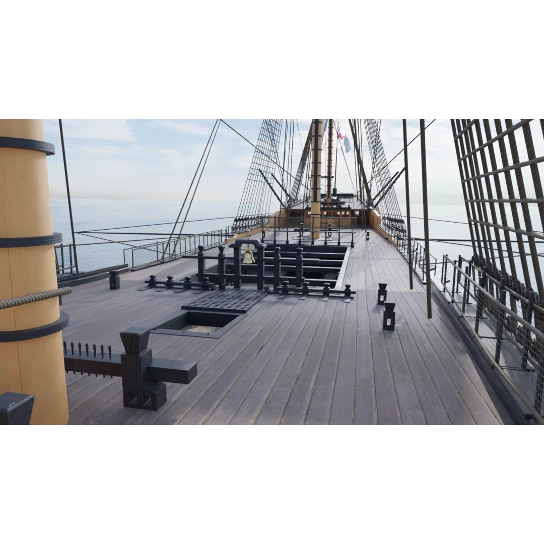 HMS Vanguard 3D Model – Low Poly Historic Warship, Rigged, FBX - View 5