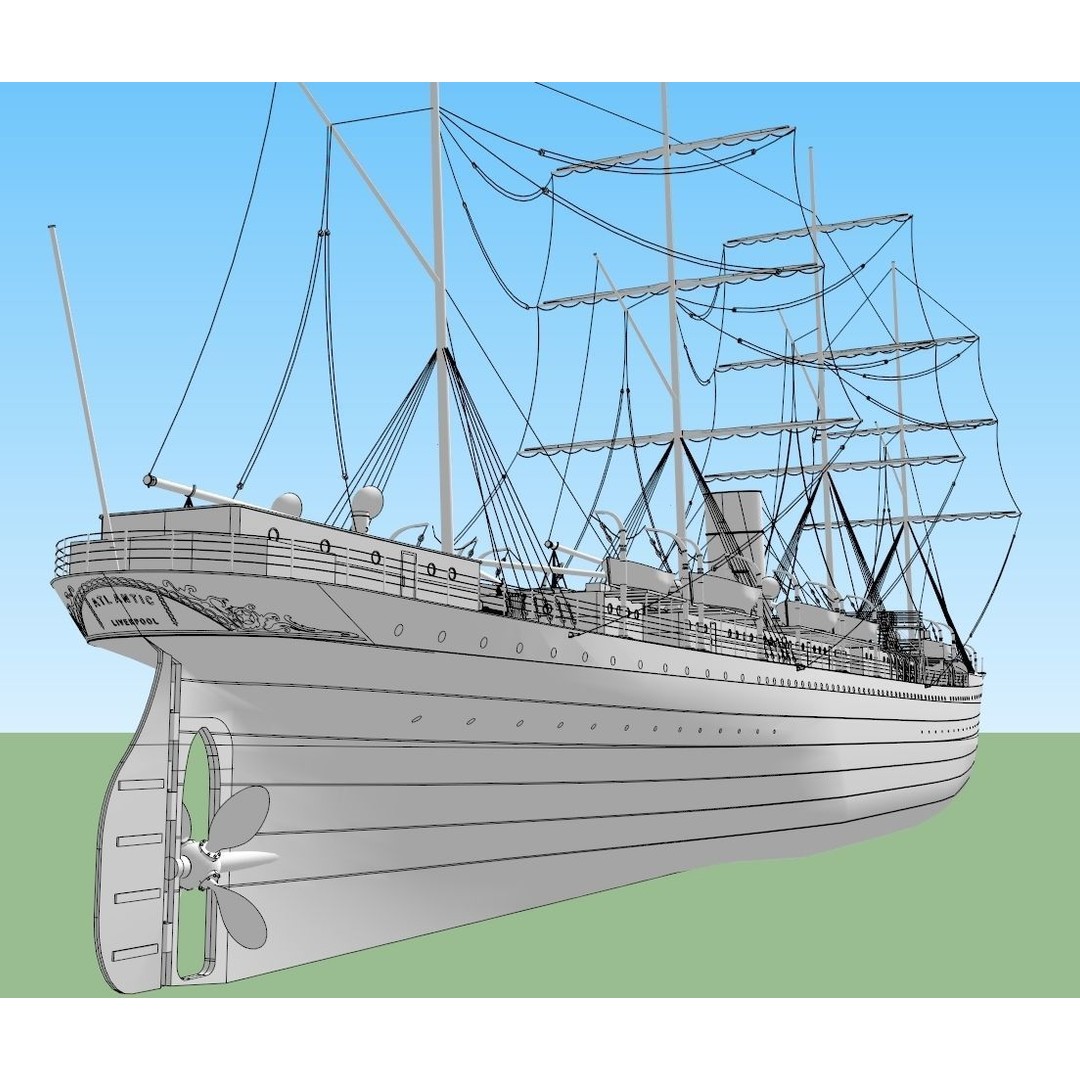 SS Atlantic 3D Model – Historical Ocean Liner, FBX, PBR