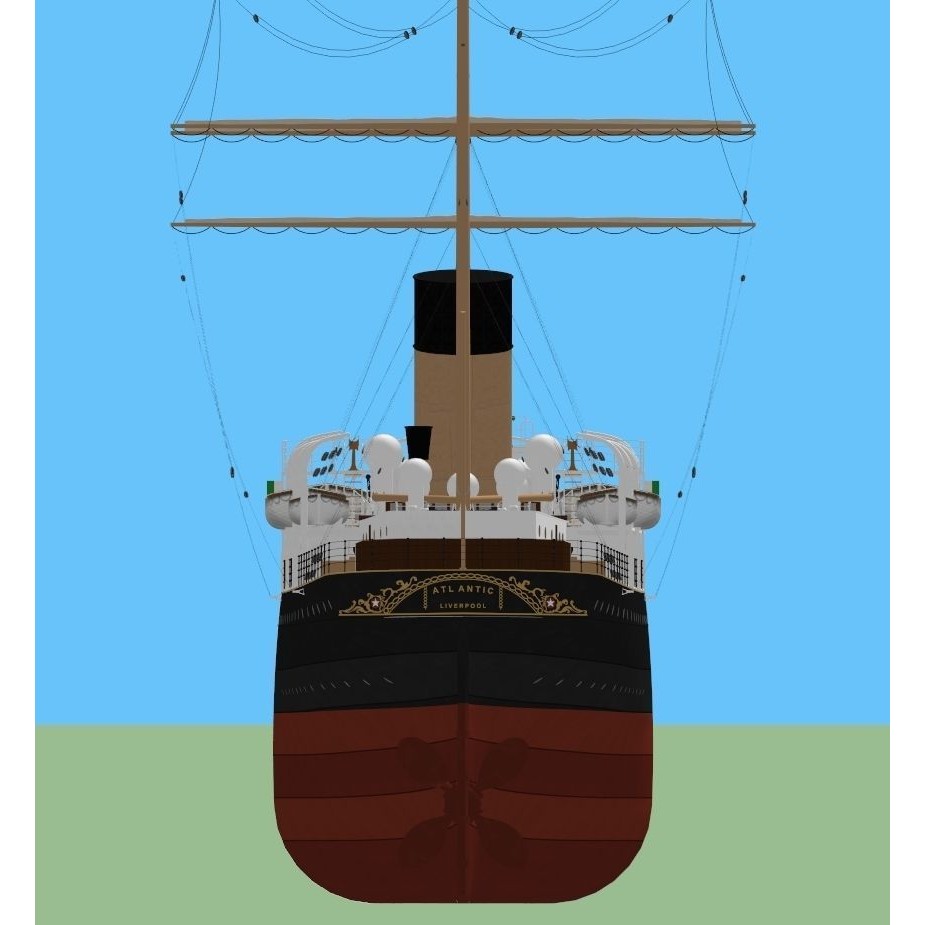 SS Atlantic 3D Model – Historical Ocean Liner, FBX, PBR - View 5