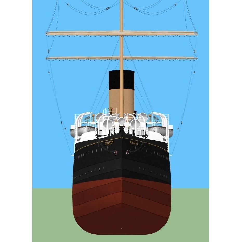 SS Atlantic 3D Model – Historical Ocean Liner, FBX, PBR - View 6