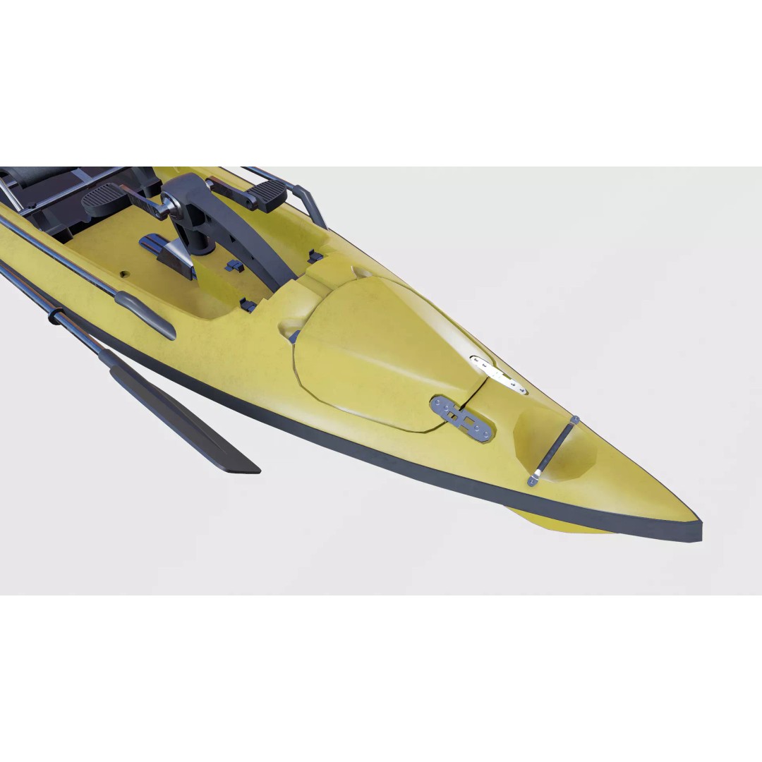 Fishing Kayak 3D Model – Low Poly PBR Game Asset, FBX, OBJ - View 18