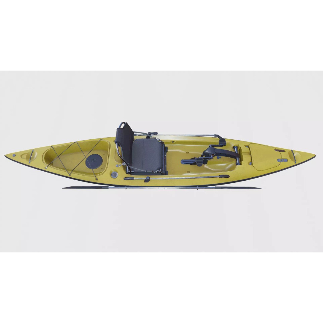 Fishing Kayak 3D Model – Low Poly PBR Game Asset, FBX, OBJ - View 21