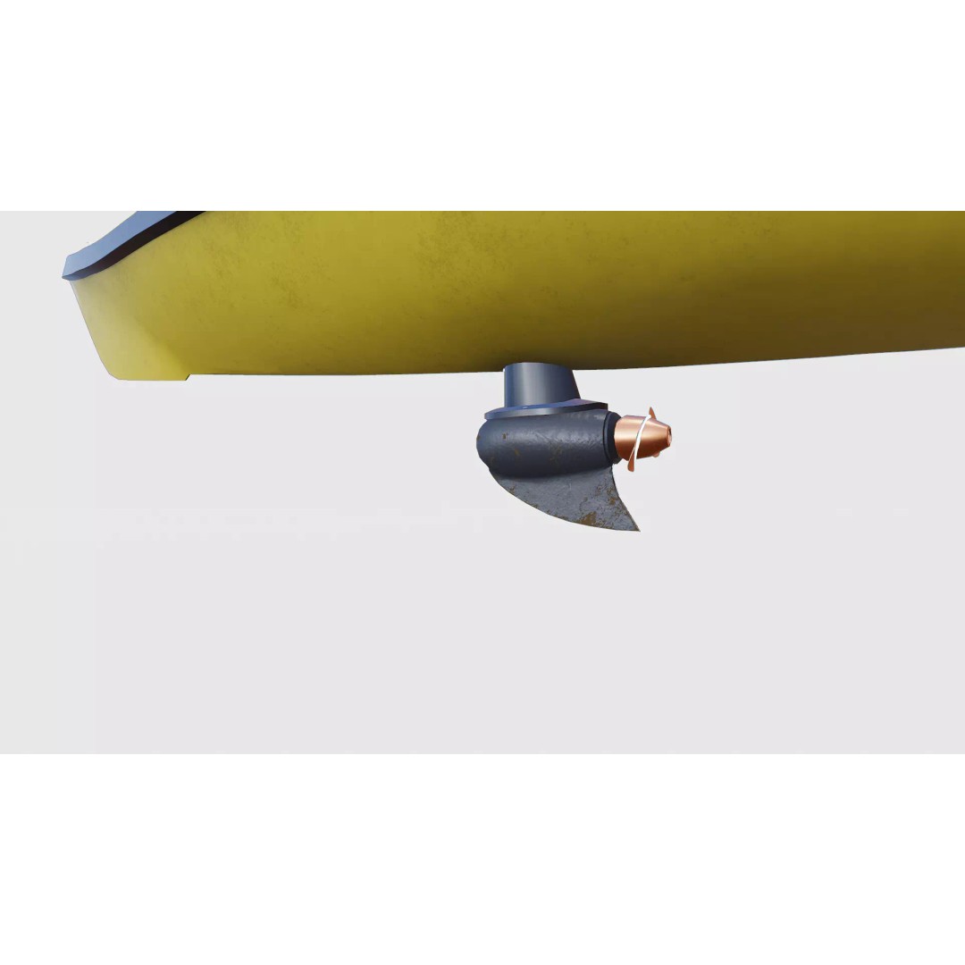 Fishing Kayak 3D Model – Low Poly PBR Game Asset, FBX, OBJ - View 24