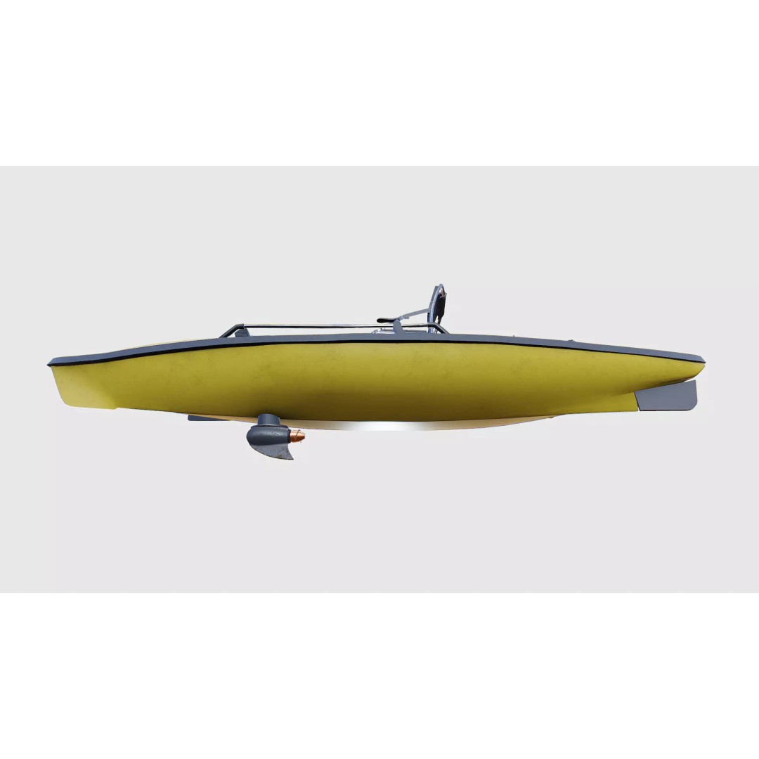 Fishing Kayak 3D Model – Low Poly PBR Game Asset, FBX, OBJ - View 25