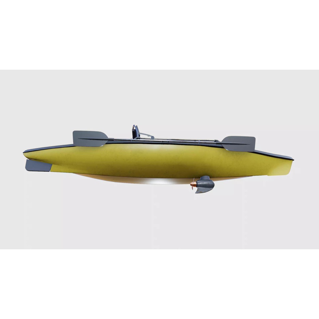 Fishing Kayak 3D Model – Low Poly PBR Game Asset, FBX, OBJ - View 26