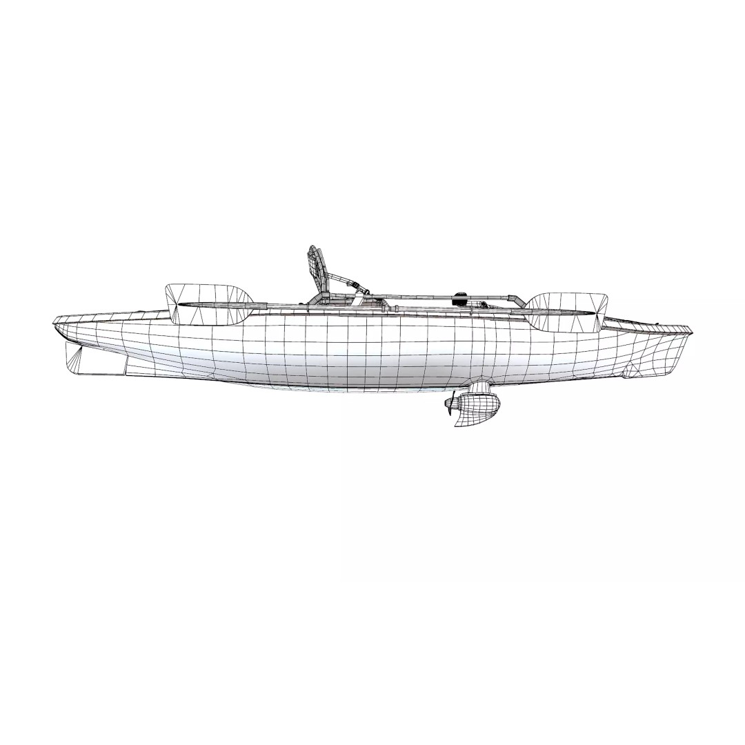 Fishing Kayak 3D Model – Low Poly PBR Game Asset, FBX, OBJ - View 30