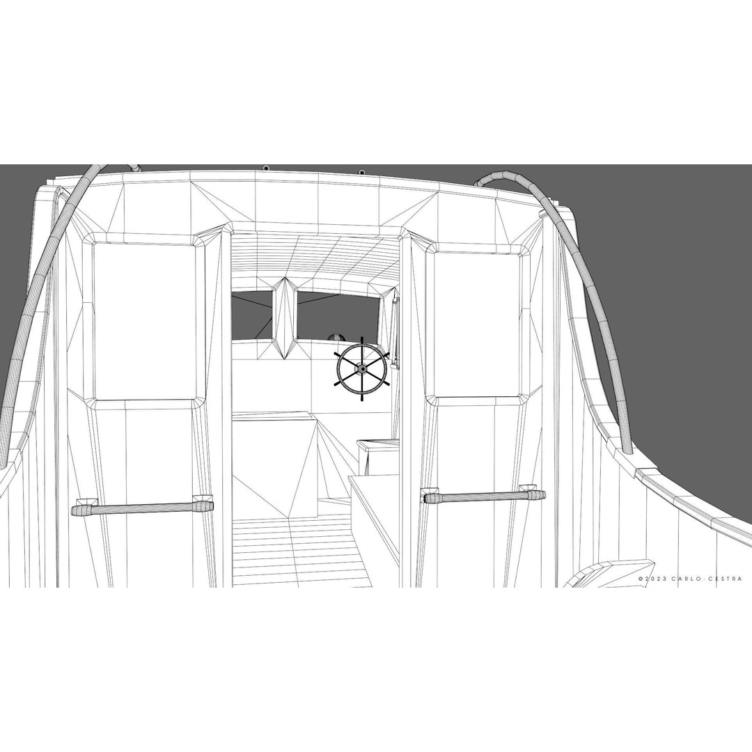 WW2 Italian 10m Motorboat 3D Model – Low Poly Historic Watercraft, FBX