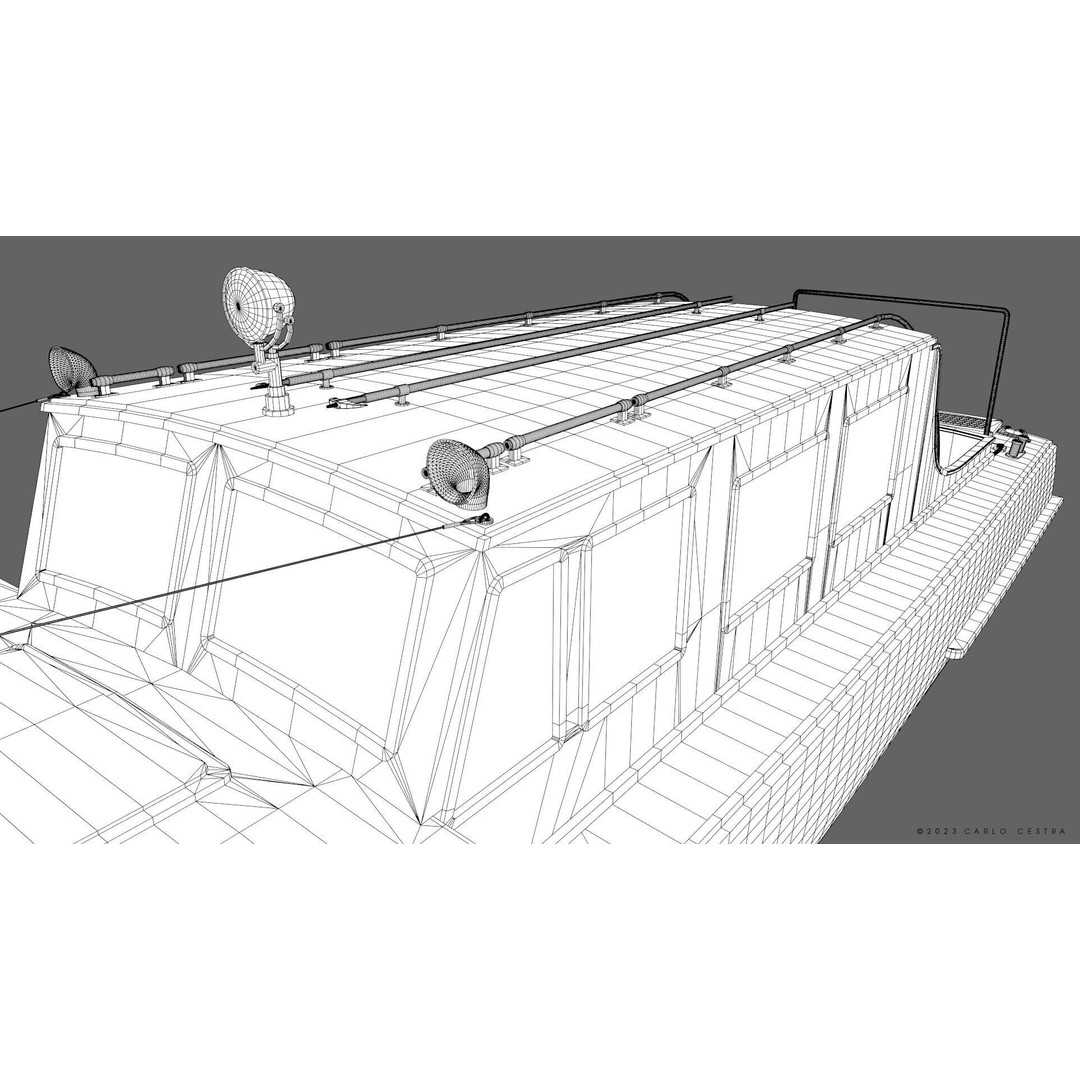 WW2 Italian 10m Motorboat 3D Model – Low Poly Historic Watercraft, FBX - View 39