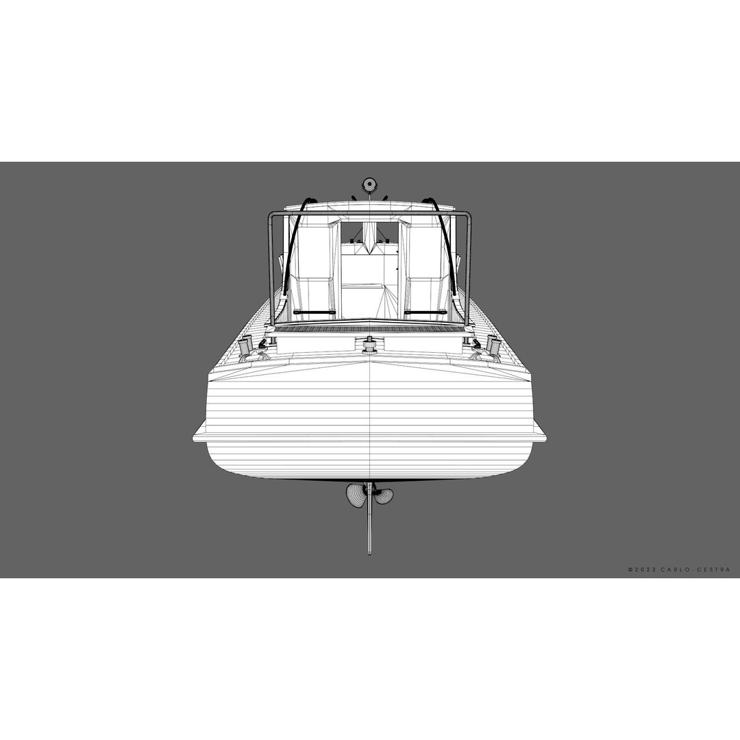 WW2 Italian 10m Motorboat 3D Model – Low Poly Historic Watercraft, FBX - View 47