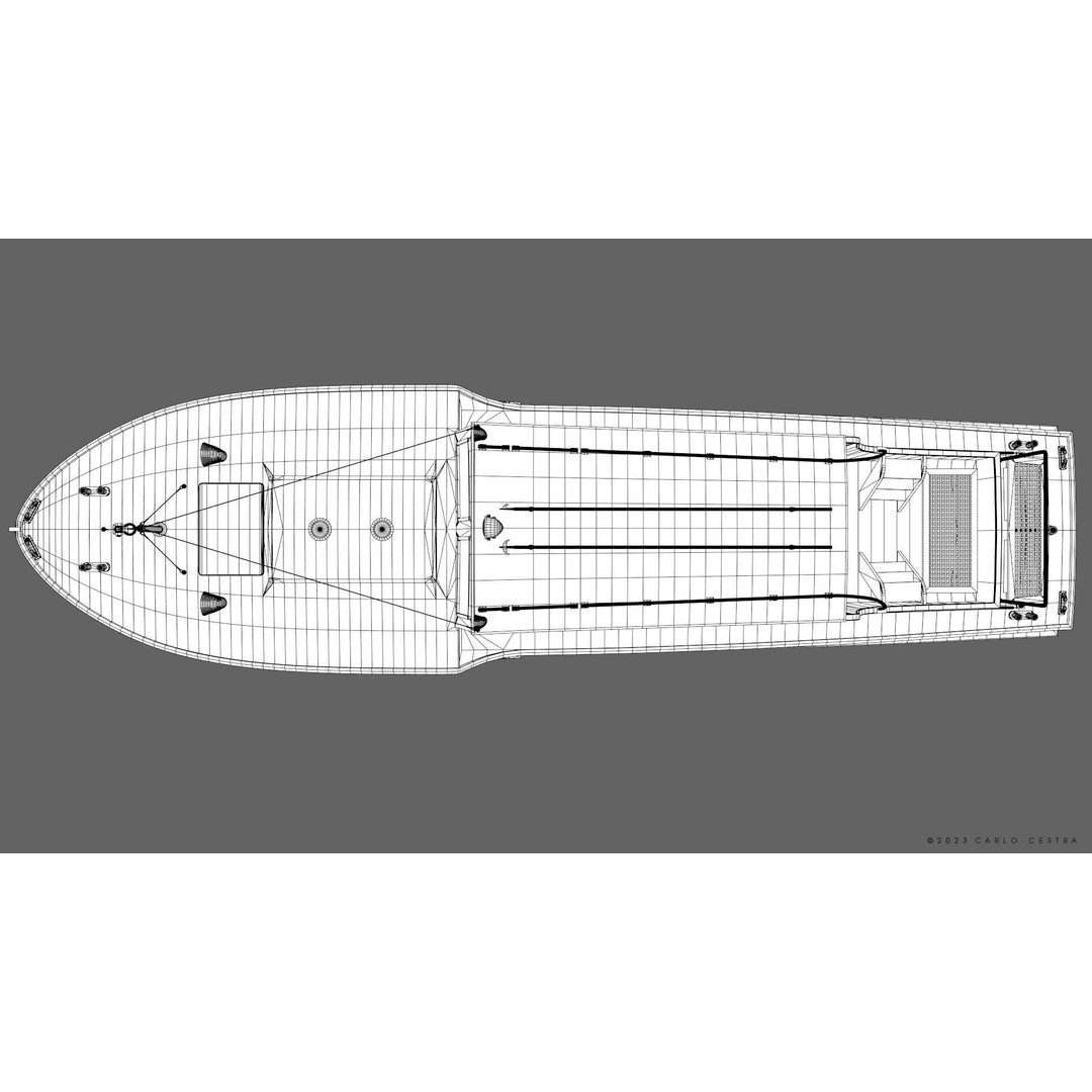 WW2 Italian 10m Motorboat 3D Model – Low Poly Historic Watercraft, FBX - View 48