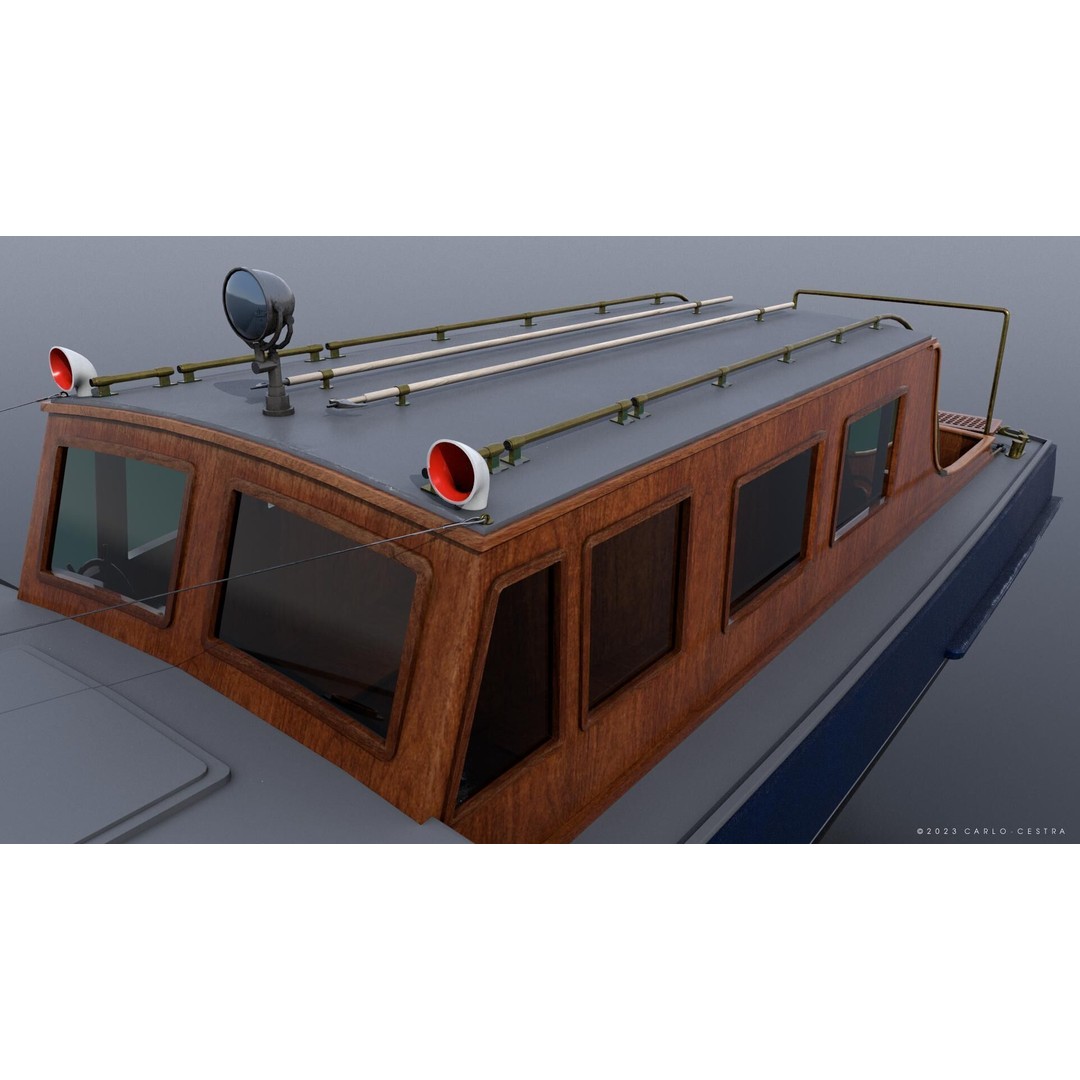 WW2 Italian 10m Motorboat 3D Model – Low Poly Historic Watercraft, FBX - View 7