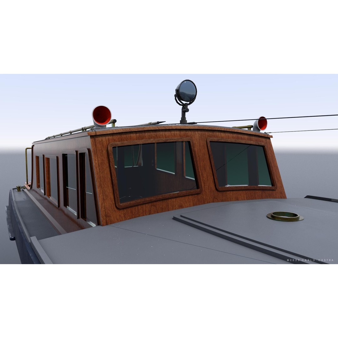 WW2 Italian 10m Motorboat 3D Model – Low Poly Historic Watercraft, FBX - View 8