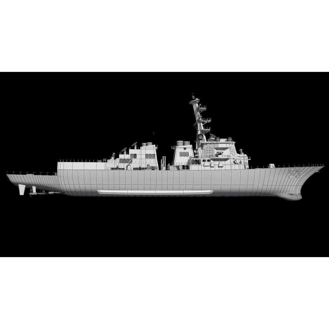 Arleigh Burke Class Destroyer 3D Model – High Poly Military Ship, FBX, OBJ - View 10