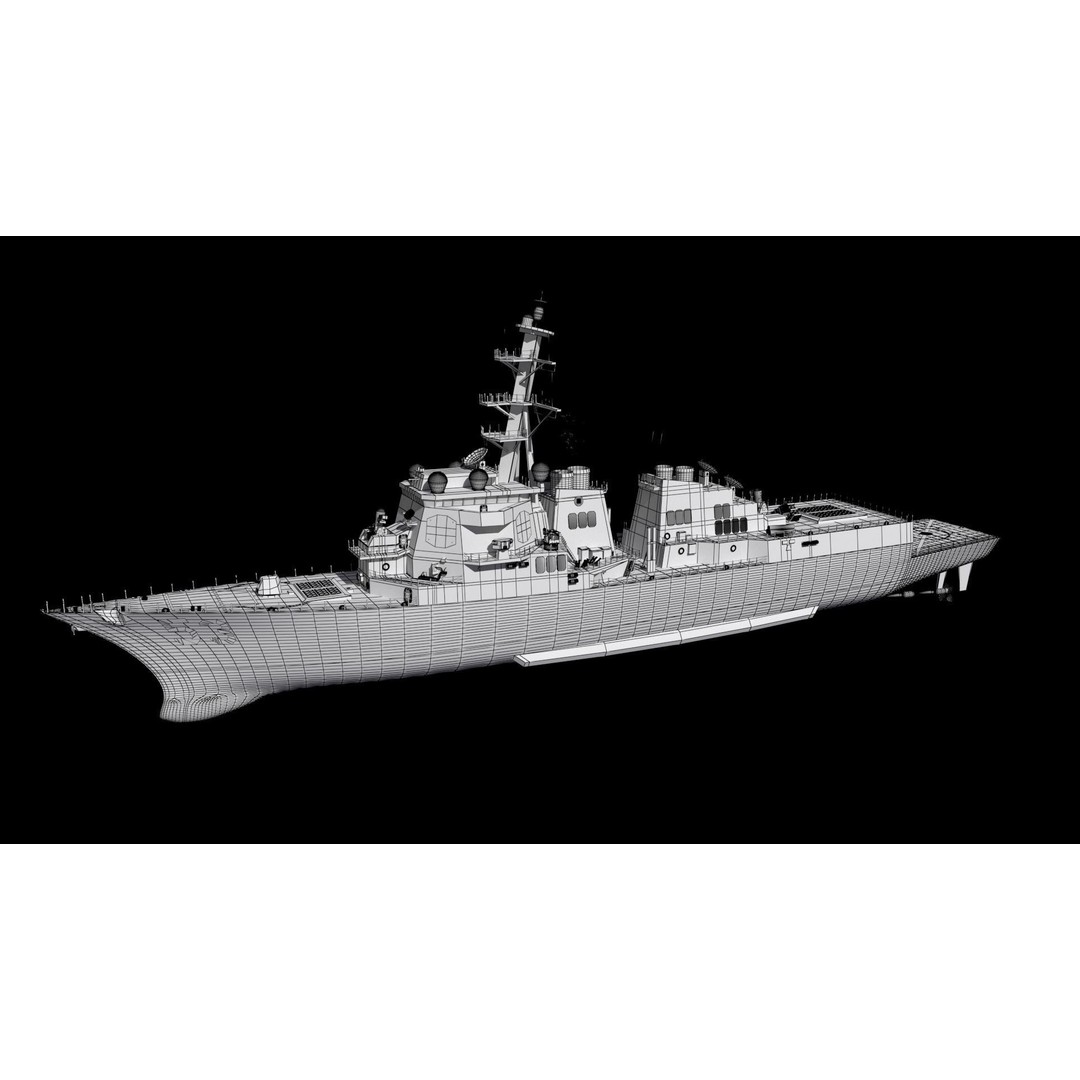 Arleigh Burke Class Destroyer 3D Model – High Poly Military Ship, FBX, OBJ - View 11