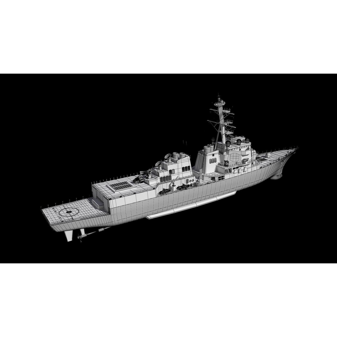 Arleigh Burke Class Destroyer 3D Model – High Poly Military Ship, FBX, OBJ - View 21