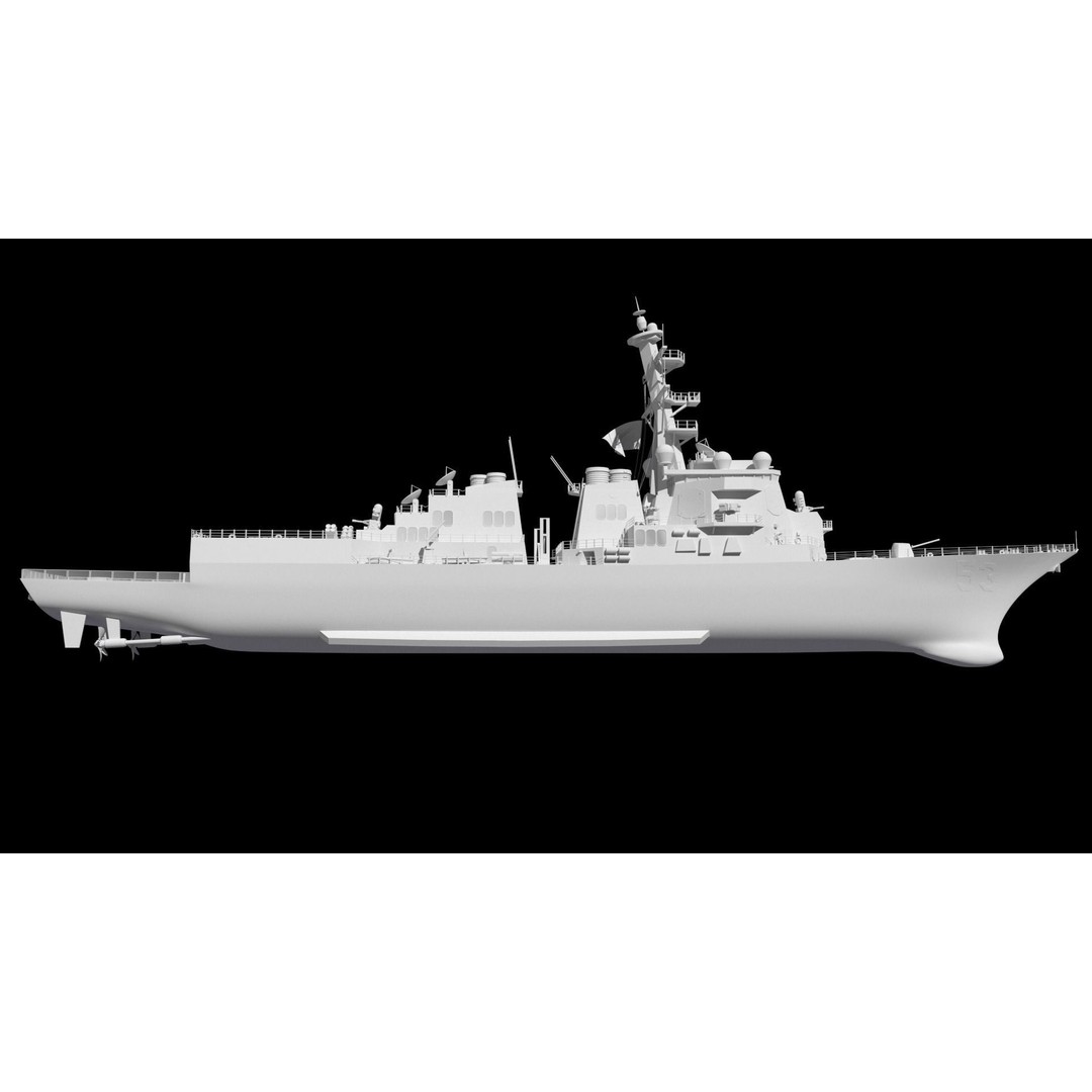 Arleigh Burke Class Destroyer 3D Model – High Poly Military Ship, FBX, OBJ - View 5