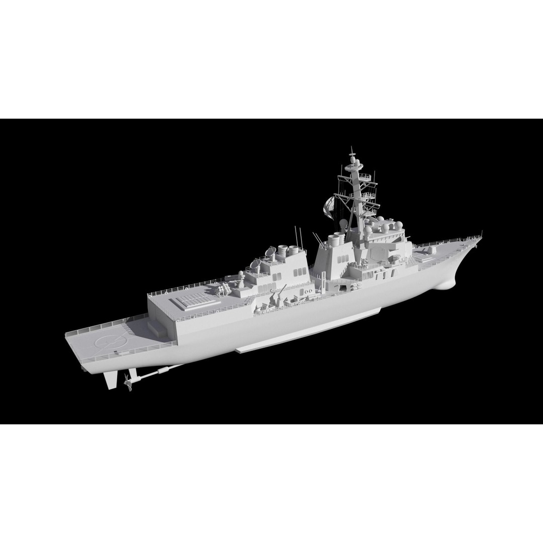 Arleigh Burke Class Destroyer 3D Model – High Poly Military Ship, FBX, OBJ - View 7