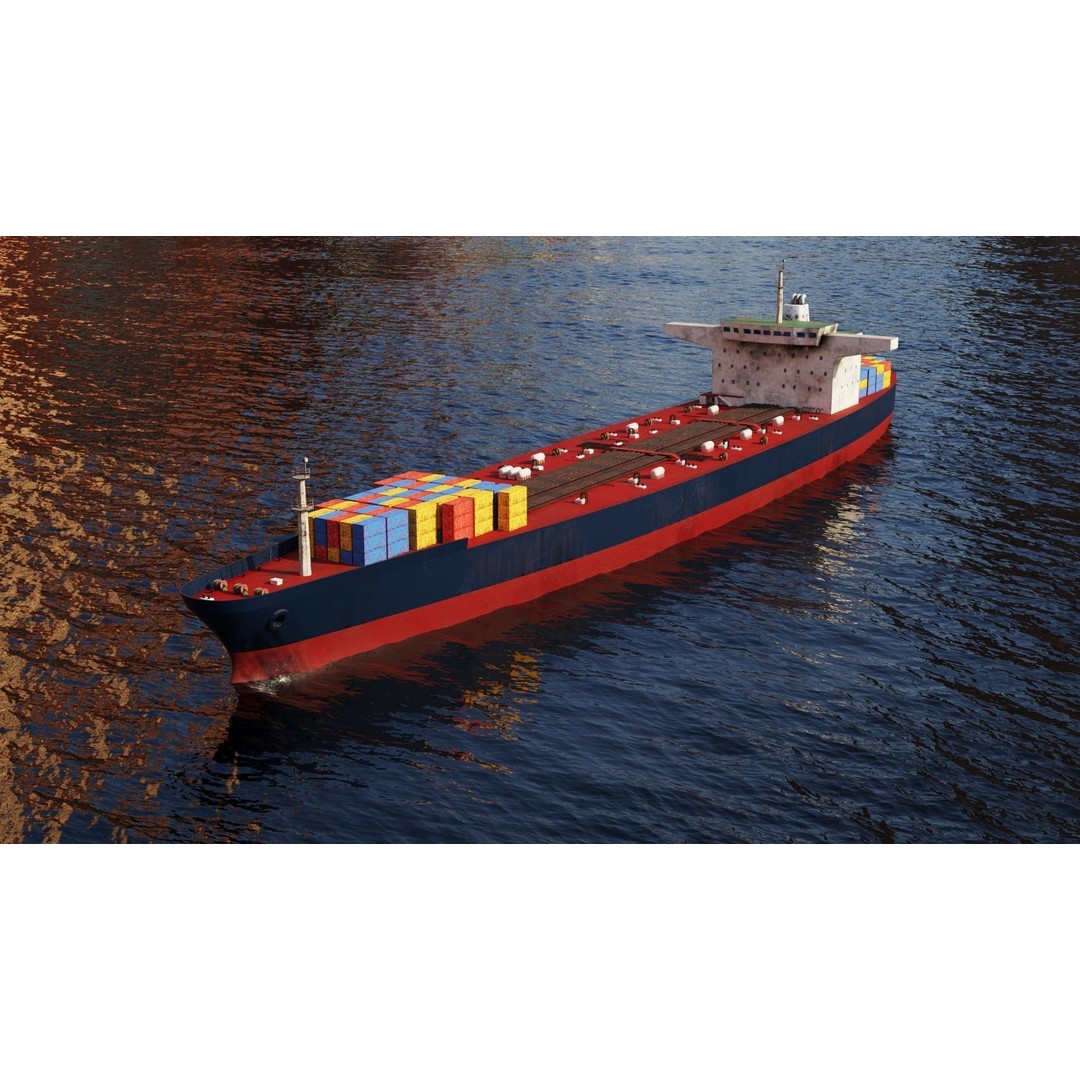 Oil Tanker 3D Model – Low Poly PBR Ship Asset for Games