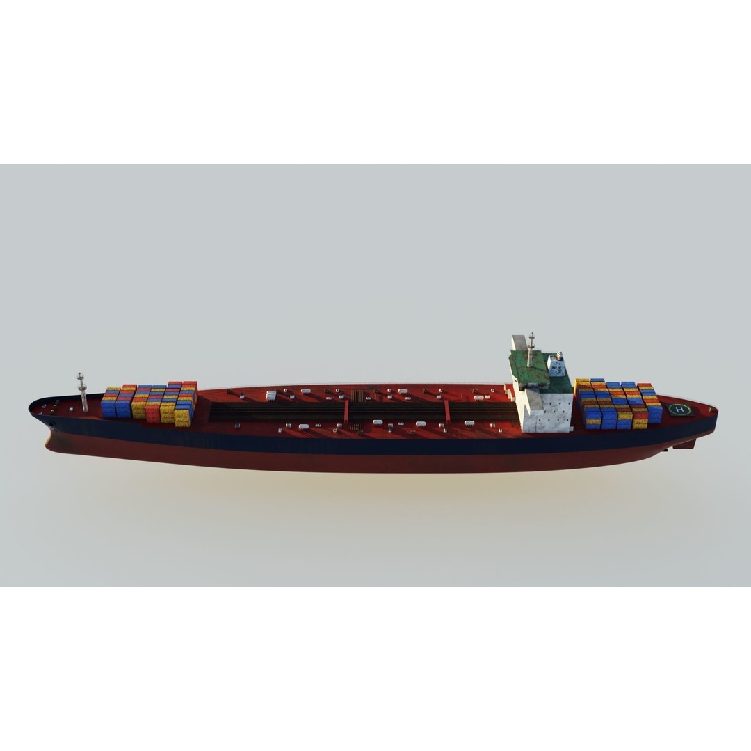 Oil Tanker 3D Model – Low Poly PBR Ship Asset for Games - View 14