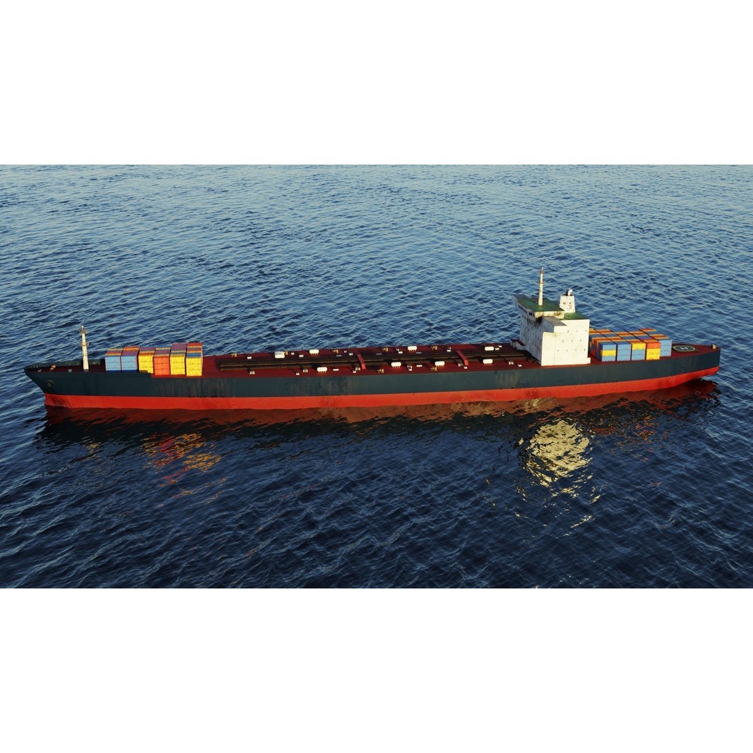Oil Tanker 3D Model – Low Poly PBR Ship Asset for Games - View 3