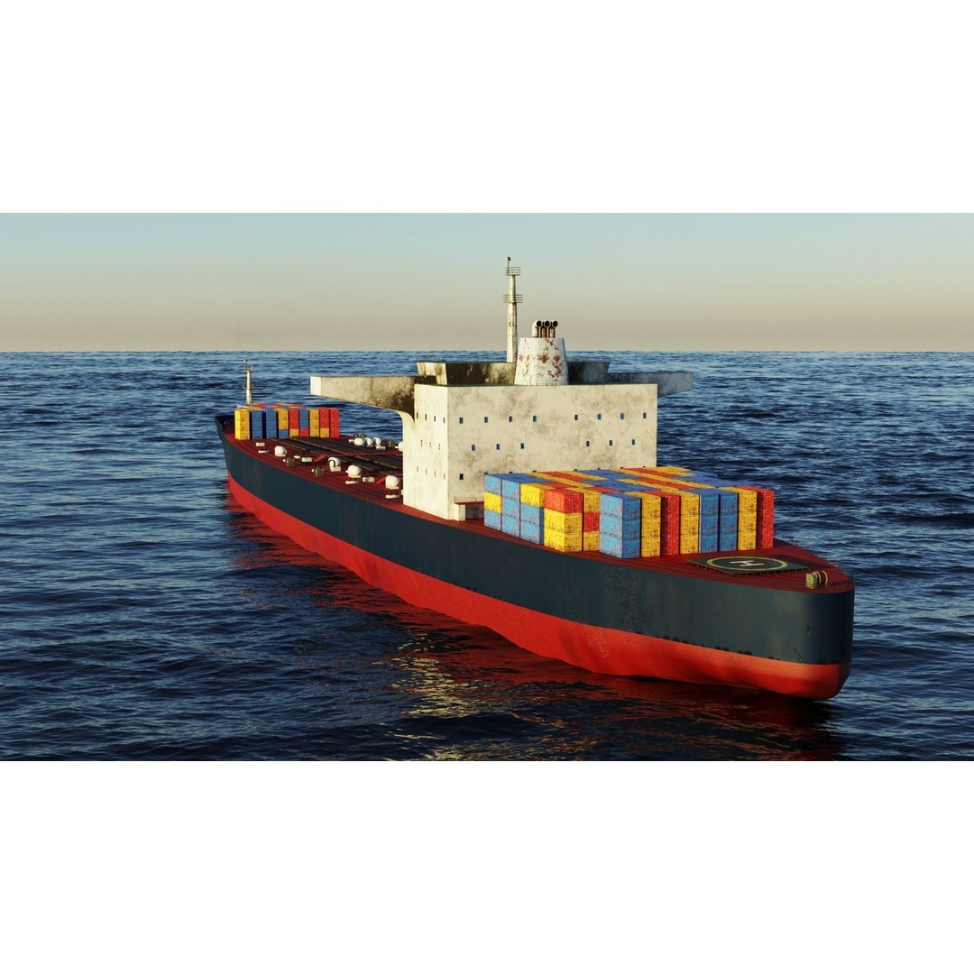 Oil Tanker 3D Model – Low Poly PBR Ship Asset for Games - View 8
