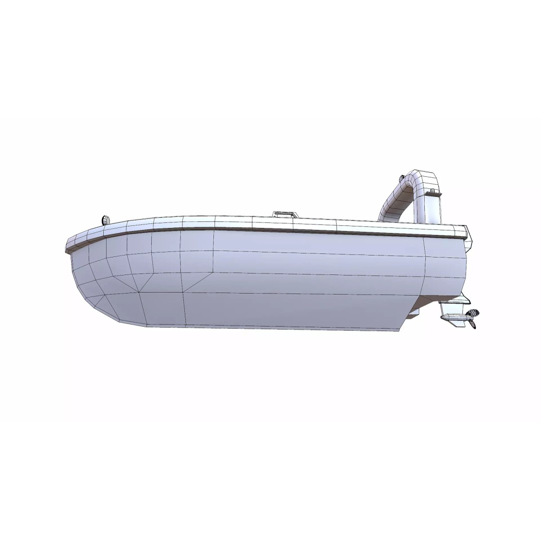 Fast Rescue Boat 3D Model – Low Poly PBR Game Asset, FBX