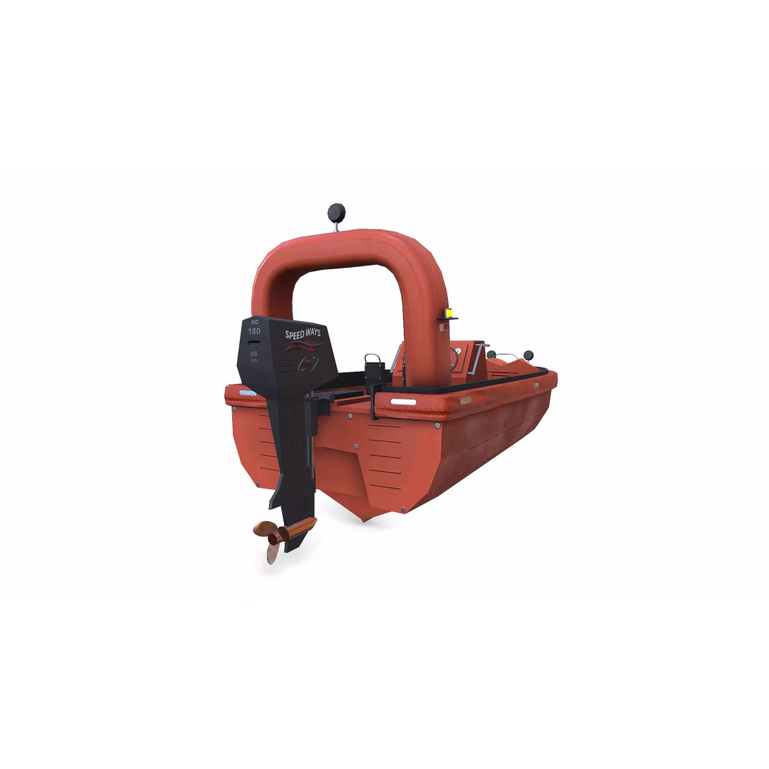 Fast Rescue Boat 3D Model – Low Poly PBR Game Asset, FBX - View 10