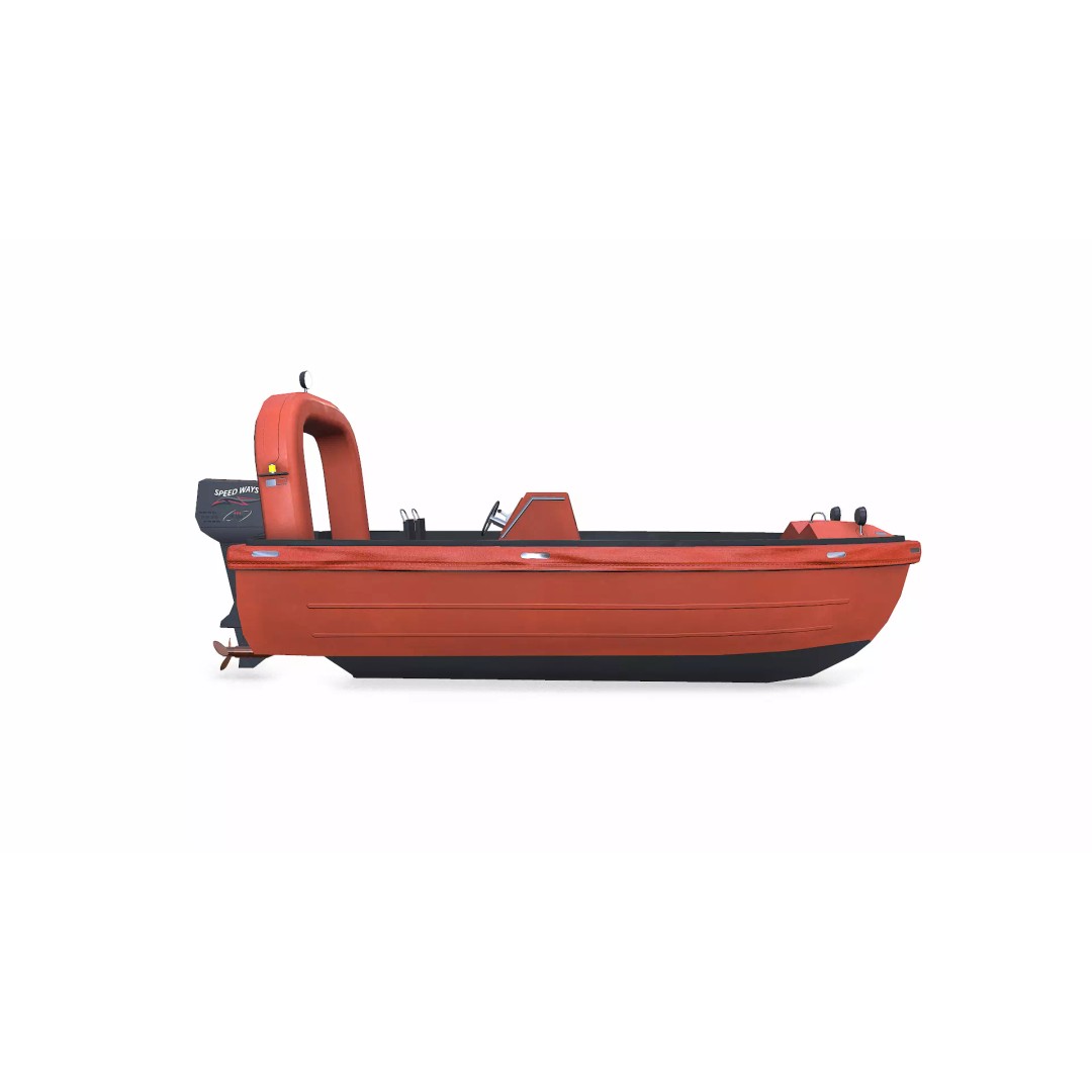 Fast Rescue Boat 3D Model – Low Poly PBR Game Asset, FBX - View 11