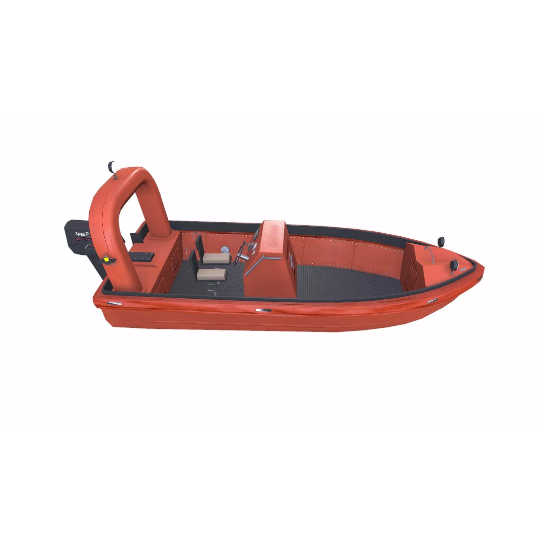 Fast Rescue Boat 3D Model – Low Poly PBR Game Asset, FBX - View 12
